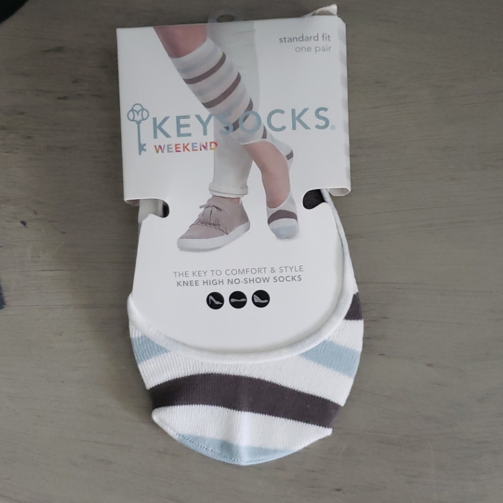 KEYSOCKS No Show Knee-high Socks NWT